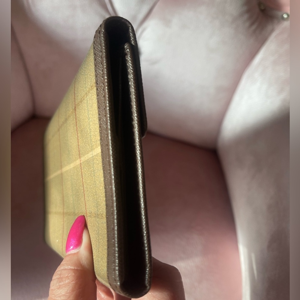 Auth Burberry Plaid Canvas Long Wallet - Picture 3 of 7